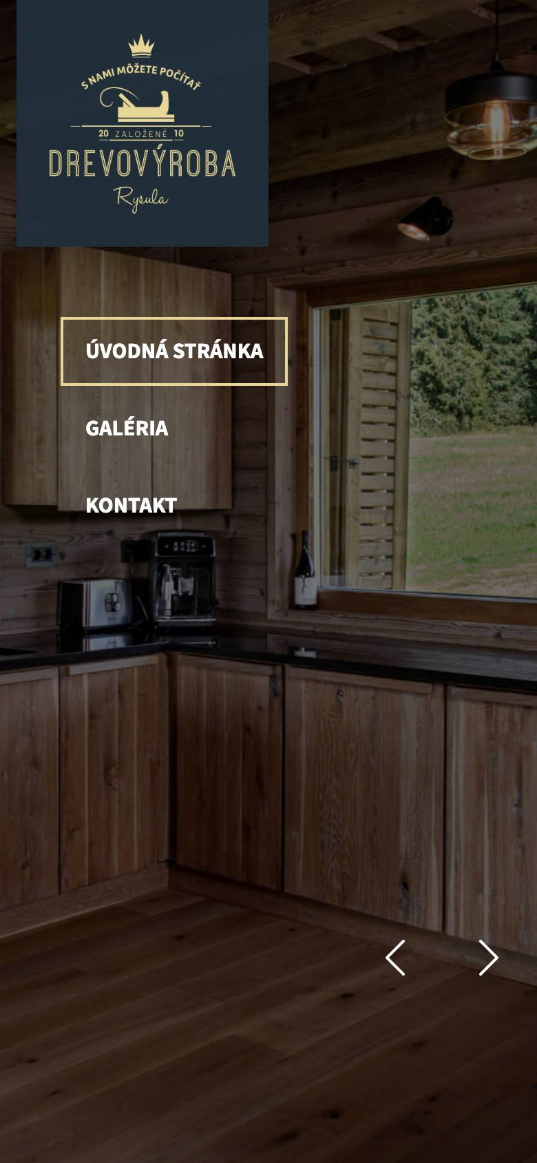 Náhľad webu drevovyrobarysula.sk na mobile