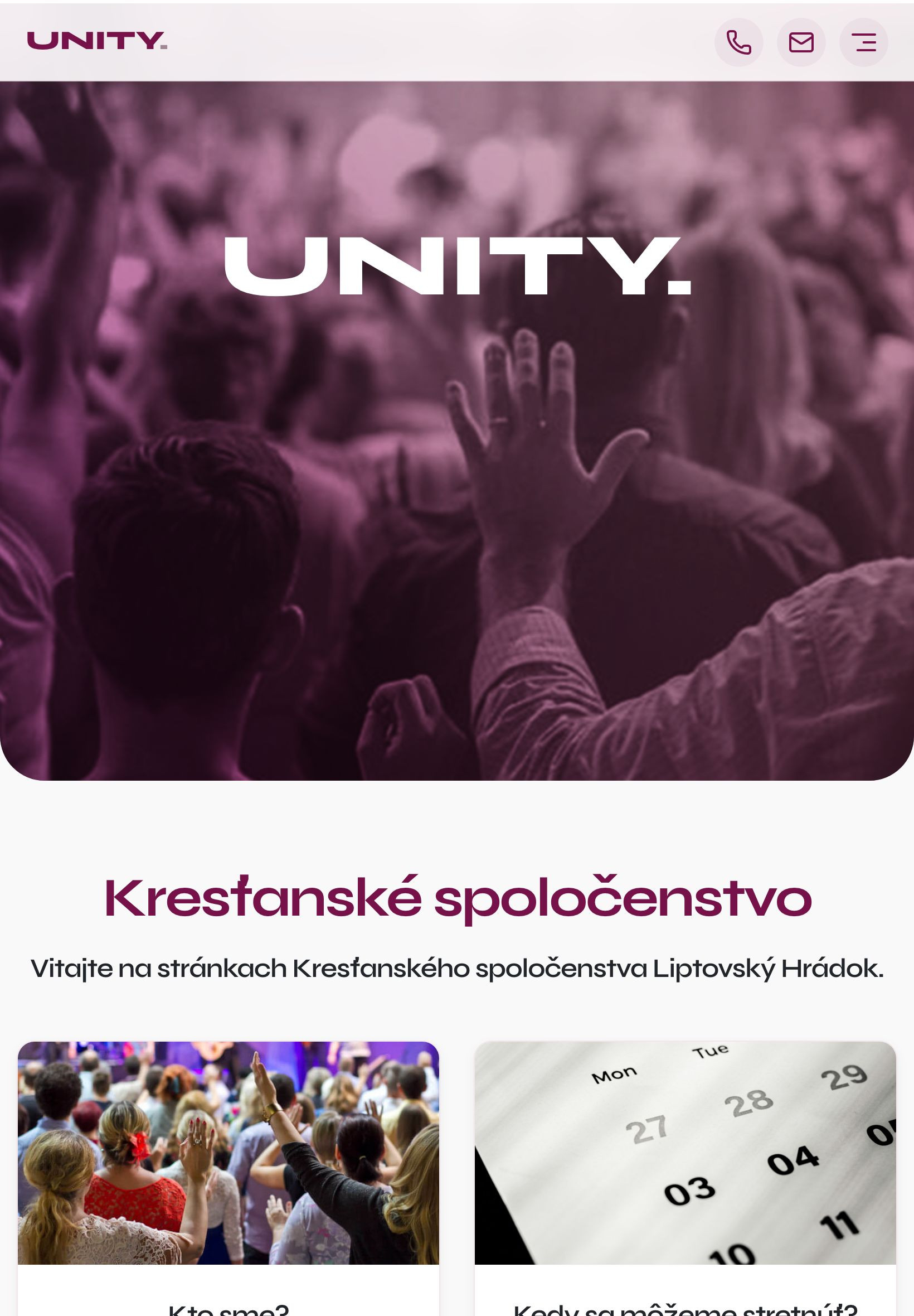 Náhľad webu hradok.milost.sk na tablete
